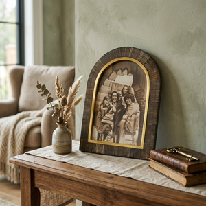 Handmade <b>Photo</b> <b>Frame</b> Wholesale Custom OEM ODM Textured Horn Brass Inner Border Arched Picture <b>Frame</b> DECORYUG - Product Image 2