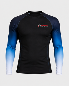 Fly Humble Rashguard à manches longues pour homme, dégradé noir-bleu, séchage rapide, respirant, polyester-coton, imprimé numérique, haut de sport - Product Image 6