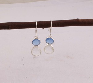 Wholesale Two Stone Faceted <b>Earrings</b> 925 <b>Sterling</b> <b>Silver</b> Multi Gemstone <b>Dangle</b> <b>Earrings</b> Manufacturer Handcrafted Blue - Product Image 5