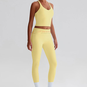 Conjunto de Yoga de 2 Piezas para Mujer, Alta Calidad, Sólido, Transpirable, Sin Costuras, Último Estilo, Venta al Por Mayor para Adultos, Diseño Internacional - Product Image 6