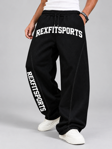 Pantalon de survêtement baggy personnalisé pour homme, coupe décontractée, jambe large, avec bande latérale, cordon de serrage, style streetwear, fournisseur en gros de vêtements en vrac - Product Image 2
