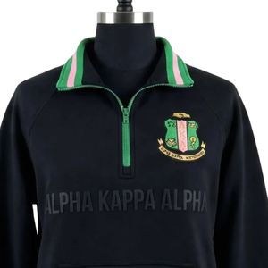 <b>Black</b> Quarter Zip Sweatshirt Women Green Stripe Collar <b>Long</b> Sleeve Pullover Casual Fashion <b>Top</b> Graphic Style Apparel - Product Image 6
