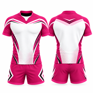 Custom Printed Sublimated Rugby Jersey Set Short Sleeve Breathable Team Uniform Sports Wear OEM Quick Dry <b>Mens</b> Athletic for - Product Image 4
