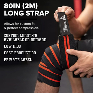 Envoltura de rodilla de levantamiento de pesas para entrenamiento de gimnasio de alta resistencia hecha en fábrica, material rígido con longitud personalizada, también se usa para soporte de codo - Product Image 2
