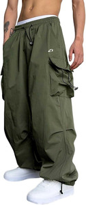 Pantalones Cargo de Nylon Verde Oliva para Hombre, Corte Holgado, Estilo Urbano, Multibolsillos, Joggers, Fabricante Personalizado, Suministro al por Mayor - Product Image 2