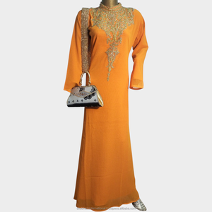 Black Luxury Kaftan <b>Dress</b> with <b>Silver</b> Crystal Embroidery and Ornate Front Design for Wedding Party Wear - Product Image 5