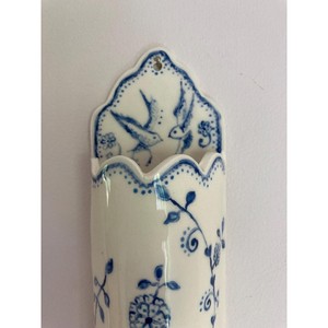 8-16 Inches Painted Glaze Exquisite Durable Eco-Friendly Modern <b>Ceramic</b> Tabletop <b>Vase</b> with Blue Floral Design - Product Image 3