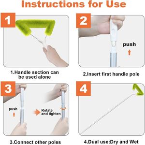 Innovativa Asta Telescopica da 62 Pollici con Spazzola in Fibra per la Pulizia di Finestre e Zanzariere - Product Image 3