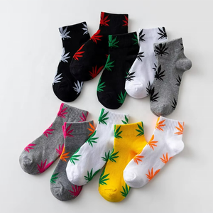 Fashion Ankle <b>Socks</b> Maple Leaf Hemp Weed Pattern <b>Funny</b> Street Color Matching Hip Hop Skateboard Short <b>Socks</b> - Product Image 6