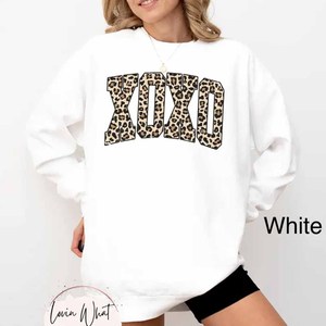 Custom Text OEM <b>Mock</b> <b>Neck</b> Sweatshirt Leopard Print Patch Embroidery Greek Clothing - Product Image 2