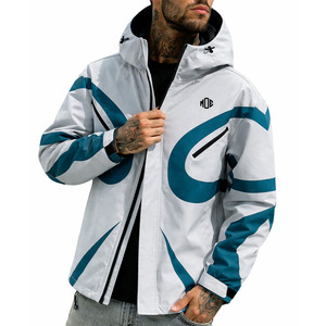Trendy Waterproof Windbreaker Jacket Custom Design Streetwear Hooded Jacket Thermochromic Color Change <b>Raincoats</b> jacket for <b>men</b> - Product Image 1