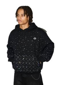 Sudadera con Capucha Personalizada con Pedrería, de Algodón Grueso, Corte Holgado, con Logotipo Bordado con Pedrería en Toda la Superficie, para Hombre - Product Image 5