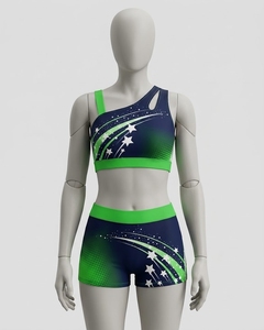 Tenue de danse orientale pour performance et entraînement, ensemble haut court et jupe asymétrique en modal - Product Image 5