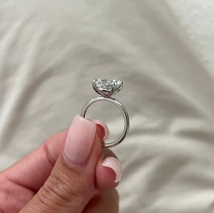 4CT Oval Cut Lab Grown Diamond Solitaire <b>Ring</b> , VS1-F Ratio 1.4+, Platinum Oval Diamond <b>Ring</b> ,<b>Thin</b> Oval <b>Ring</b>, IGI Certified - Product Image 5