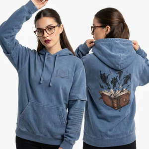Sudadera con Capucha para Mujer, Color Naranja Coral Sólido, Estilo Desgastado, con Detalle de Telaraña y Pedrería, Gráfico de Zombie Gritando en la Espalda, Lavado Ácido Vintage, 100% Algodón - Product Image 4