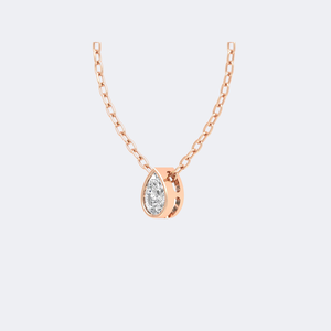 Collier solitaire en diamant taille poire serti clos de 0,50 carat - Product Image 3