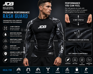 Camiseta de Compresión de Manga Larga JDB Personalizada para MMA, Ropa Deportiva para BJJ y Grappling, Transpirable, de Secado Rápido, con Estampado por Sublimación, para Gimnasio - Product Image 5