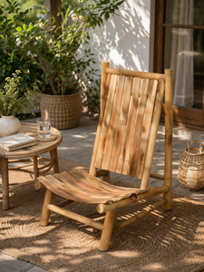 Silla de Bambú Ecológica, Silla Baja de Bambú Natural, Silla de Relajación para Exteriores, Jardín, Patio, Resort, Hotel, Kingcraftviet - Product Image 3