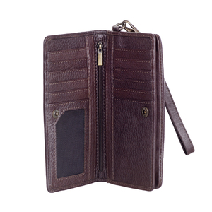 Women Long Wristlet Leather Wallets RFID Travel Family Passport <b>Holder</b> Cards <b>Document</b> Organizer Booklet Indian Factory Clutch - Product Image 3