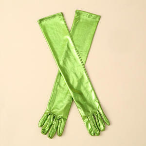 <b>Premium</b> Women's Full-Long Appliqued High Quality <b>Opera</b> Gloves 100% Polyester Leather Soft Satin Customized Color Evening Wear - Product Image 4