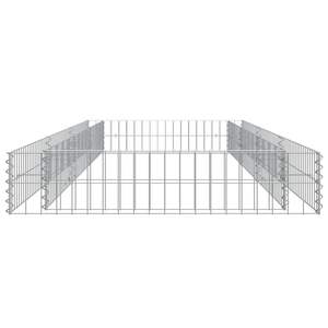 Grandes jardinières surélevées en gabion, robustes, en acier galvanisé argenté - Product Image 6