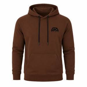Sweat-shirt à capuche marron pour homme, logo personnalisé sur le devant, imperméable, 100% coton molletonné, anti-rétrécissement, vêtements de sport, fitness, gym - Product Image 6