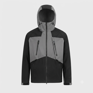 Plus Size Men's Embroidered Knitted Casual Softshell <b>Jacket</b> <b>Waterproof</b> Windproof Hooded Zip-Up Outdoor <b>Winter</b> Skiing - Product Image 1