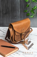 Sac bandoulière en cuir véritable 100% fait main pour femmes, style vintage, bandoulière unique pour tous les saisons, sac à bandoulière