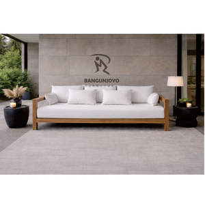 Juego de Sofás Modernos 2026 de Diseño Impermeable con Cojines de Madera de Teca Sólida para Exteriores, Jardín, Patio, Sala de Estar, Hotel - Product Image 3