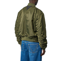 Blouson Bomber en Nylon Satiné pour Homme, Veste de Vol MA1 Imperméable Unie, Manteau d'Hiver Décontracté en Gros