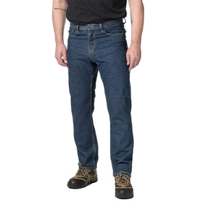 Jean en denim classique pour homme, coupe droite, robuste, respirant, avec braguette zippée et passants de ceinture, idéal pour l'été, délavé - Product Image 6