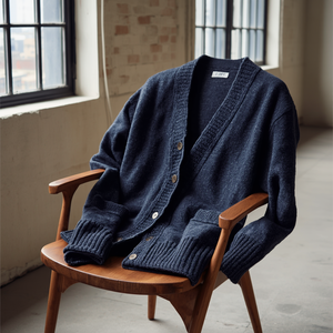 14GG Cotton <b>Button</b> Front Men <b>Cardigan</b> Premium Knitwear with OEM ODM Customization - Product Image 3