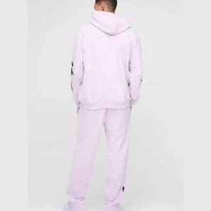 Custom Logo Track Suits French Terry Hoodie Set Mens <b>Blank</b> Heavy <b>Weight</b> Thick Fleece Cotton Oversized Tracksuits for Unisex - Product Image 3