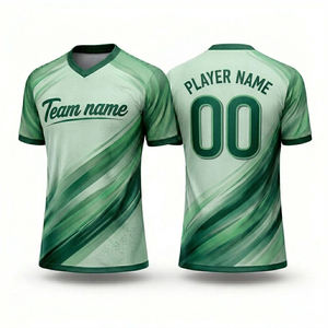 เสื้อทีมซับลิเมชั่นสั่งทำพิเศษ ระบายอากาศ แห้งเร็ว 100% โพลีเอสเตอร์ ไร้ตะเข็บ คอวี แขนสั้น ชุดฟุตบอล เบสบอล - Product Image 2