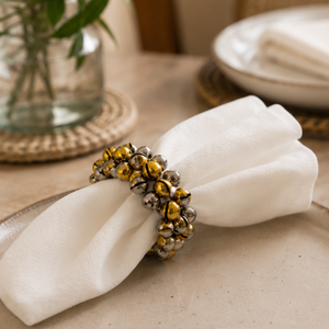 Luxury Metallic Bell Napkin <b>Ring</b> | Handmade Gold Silver Decorative Napkin Holder Wedding Dining Table Decor Hotel and Banquet - Product Image 2