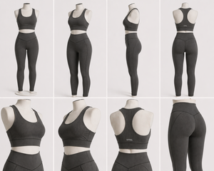 Women's Black Leggings Set Sports <b>Bra</b> Yoga Workout Activewear Fitness Clothing Custom Private Label OEM ODM - Product Image 4