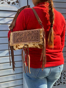 กระเป๋าสะพายพาดลำตัวแบบลำลองสำหรับผู้หญิงกระเป๋าคาดลำตัวแบบเรียบง่ายทำจากหนังแท้แบบตะวันตกมาใหม่ - Product Image 4