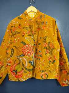 เสื้อแจ็คเก็ตพิมพ์ลายดอกไม้ ผ้าฝ้าย 100% สำหรับฤดูหนาว แบบวินเทจ คอจีน แต่งลายปักดอกไม้ สไตล์จีน ทรงหลวม ใส่สบาย - Product Image 1