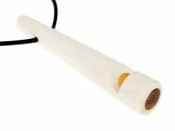นกหวีดเขาควายทำด้วยมือแท้พร้อมสายหนังกระดูก - Product Image 2