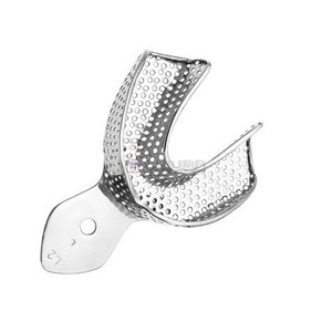 Bandeja de Impresión Dental de Calidad Premium con Borde en L Perforado Inferior D de Acero Inoxidable Reutilizable y Autoclavable para Ortodoncia - Product Image 2