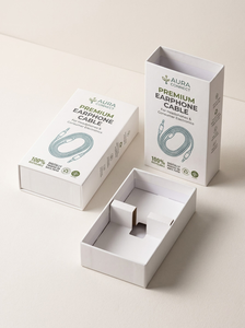 Caja de Papel Reciclable, Caja de Regalo Plegable con Impresión Personalizada para Auriculares y Electrónica de Consumo - Product Image 1