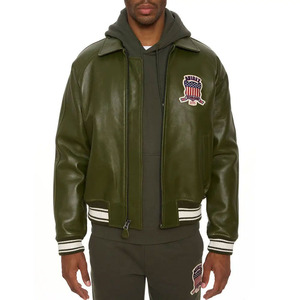 Chaqueta Bomber de Cuero Clásica Avirex Personalizada de Primera Calidad, Chaqueta de Invierno para Hombre, Impermeable, Disponible en Todos los Colores - Product Image 3