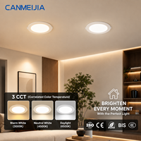 Plafonnier LED ultra-fin à trois couleurs dimmable 6W/9W/12W/18W, luminaire encastré pour salon, éclairage intérieur