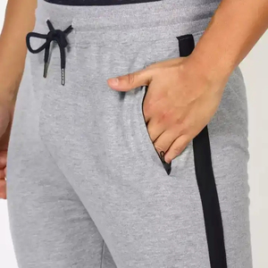 Ensemble de survêtement gris à capuche pour homme, fermeture éclair intégrale, poches latérales, vêtements décontractés d'automne, matière respirante en polyester et coton - Product Image 6