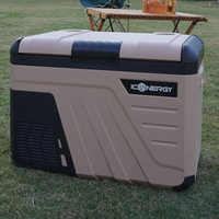 Nevera Portátil de 35L con Compresor y Energía Solar, Congelador de 12V CC para Auto, Camioneta, RV, Viajes, con Descongelación Automática y Doble Zona de Enfriamiento