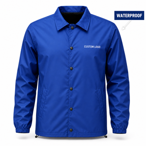 Custom Coach <b>Jacket</b> Waterproof Unisex Windbreaker Embroidered Logo Lightweight Mesh Lining Wholesale Manufacturer - Product Image 1