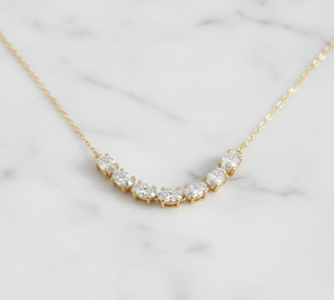Collier pendentif en or 10 carats pour femme, diamant taille brillant rond, serti griffe, chaîne serpent, classique pour le quotidien - Product Image 4