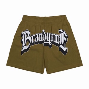 Shorts de malla de poliéster transpirable para mujer, ligeros, color azul cielo, cintura elástica, con logo personalizado impreso por transferencia térmica. - Product Image 3