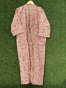 Robe décontractée pour femmes, kimono en coton 100% écologique, impression numérique, haute qualité, longueur cheville, tenue de plage, taille unique - Product Image 5