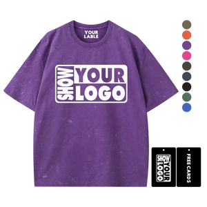 เสื้อยืดวินเทจสไตล์ย้อนยุคสำหรับผู้ชาย เสื้อยืดสตรีทแวร์แบบทำสีซีด เสื้อยืดสตรีทแวร์สำหรับผู้ชาย - Product Image 2